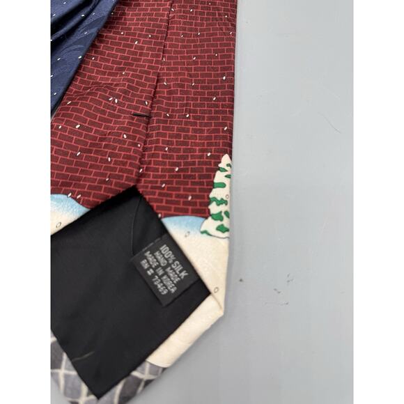 Looney Tunes Christmas Tie 1997 Warner Bros 100% Silk Bugs Bunny Daffy Duck - Picture 5 of 5